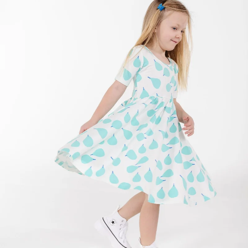 short sleeve side cut-out dress -The Short Sleeve Ballet Dress in Perfect Pear