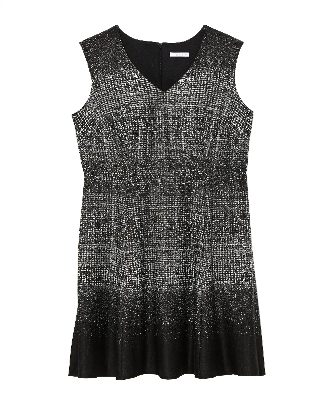 sleeveless tie-dye dress -Mound Sleeveless Dress | Black / Light Grey