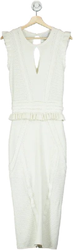 sleeveless fun and flirty dress -Rebecca Vallance White Keyhole Sleeveless Dress UK 8