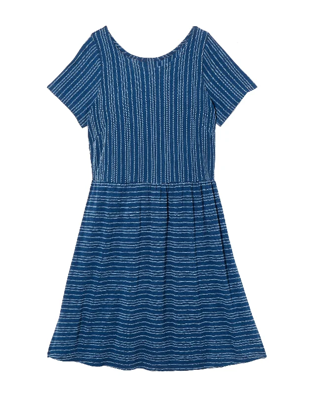 short sleeve A-line dress -Astra Short Sleeve Dress | Royal Blue