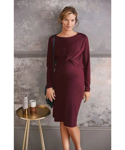 maternity eco conscious dress -Maternity Wrap Front Dress