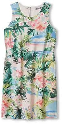 sleeveless white dress -Tommy Bahama Women's Ocean Vida Sleeveless Shift Silk Dress - Malibu Peach