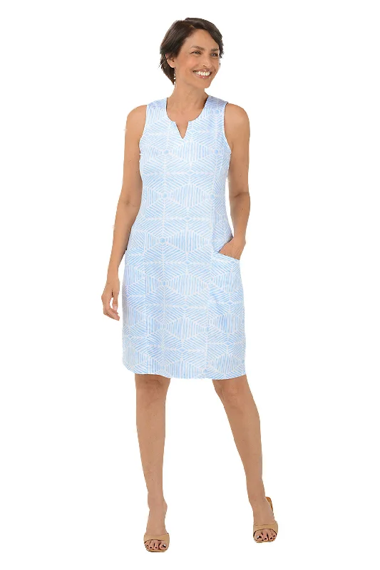 sleeveless resort dress -Soundwaves Double Pocket Sleeveless Dress