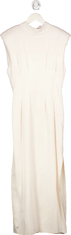 sleeveless weekend dress -Karen Millen Ivory Sleeveless Bow Detail Shift Dress UK 8