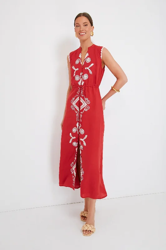 sleeveless embroidered dress -Salsa Sleeveless Yvonne Dress