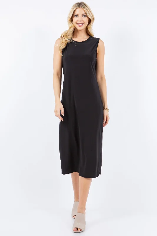 sleeveless t-shirt dress -Rhonda Sleeveless Layering Dress