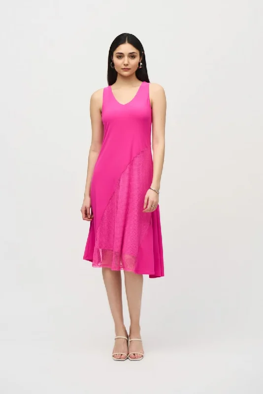 sleeveless vintage dress -Joseph Ribkoff Asymmetrical Sleeveless A-Line Dress 242110