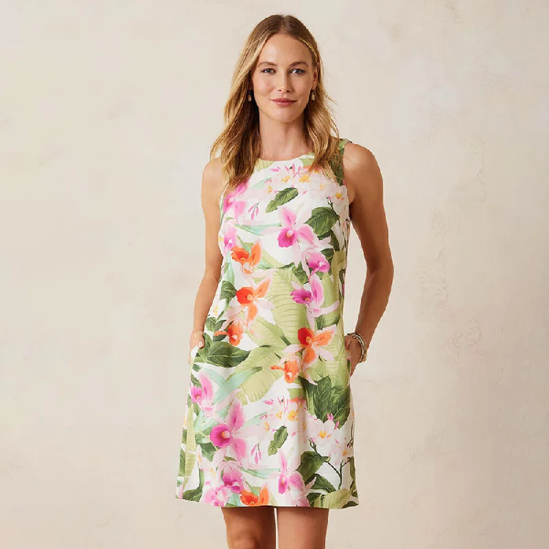 sleeveless bubble dress -Tommy Bahama Women's Legacy Blooms Shift Sleeveless Dress - Coconut