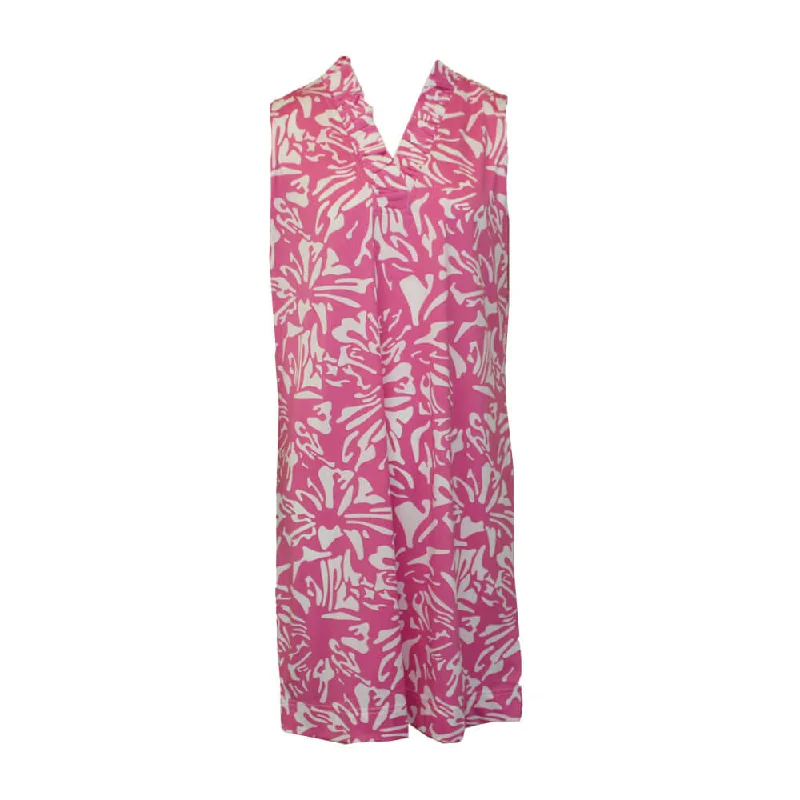 sleeveless side cut-out dress -La Mer Luxe Augusta Knit Sleeveless Dress - Fuchsia Flower