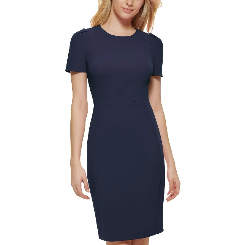 short sleeve casual dress -Womens Sheath Short Sleeve Sheath Dress