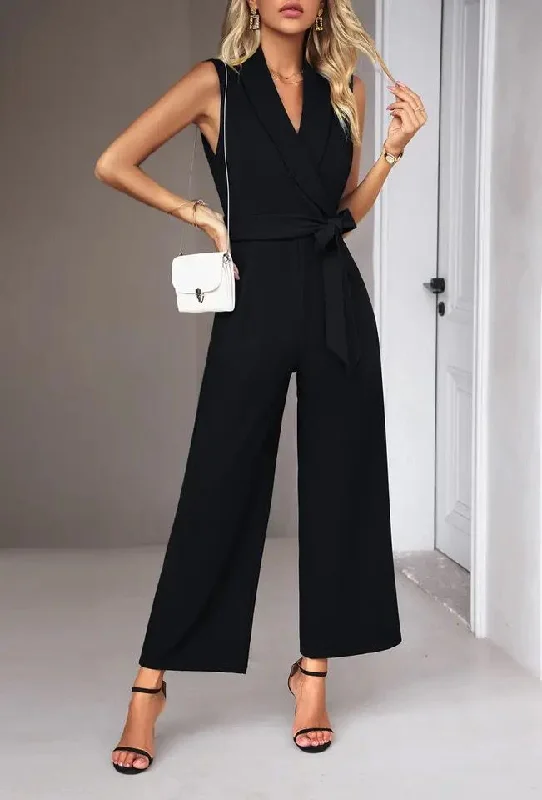 sleeveless halter neck dress -Sleeveless jumpsuit women's M B-99098