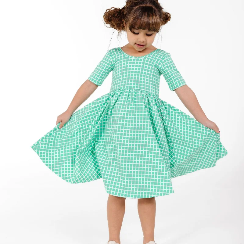 short sleeve plunging neckline dress -The Short Sleeve Ballet Dress in Spring Picnic