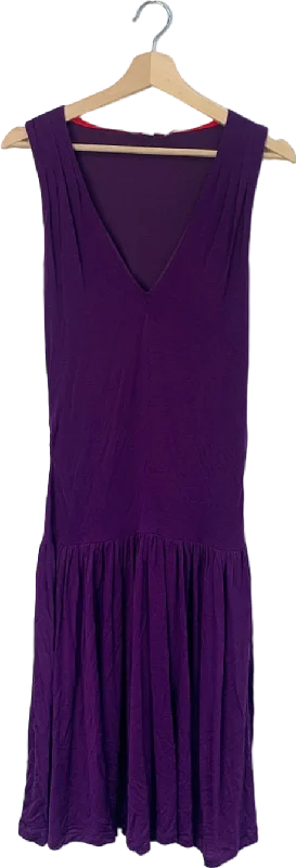 sleeveless lightweight dress -Boden Purple Sleeveless Dress UK 12