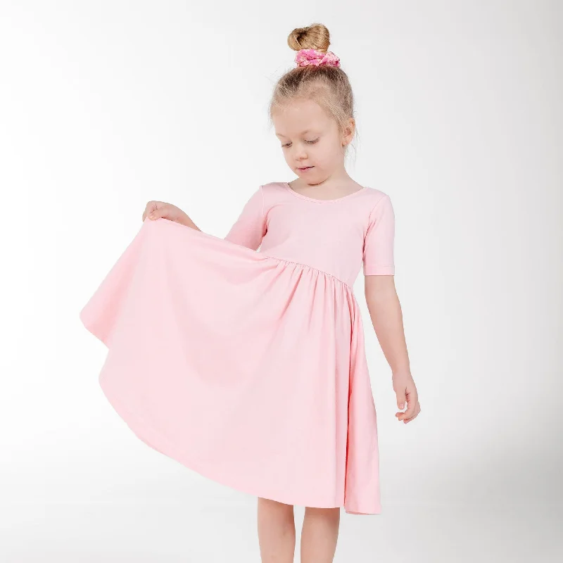 short sleeve tropical dress -The Short Sleeve Ballet Dress in Tickled Pink