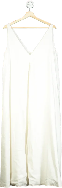 sleeveless pleated dress -Anthology White Sleeveless Dress UK 12