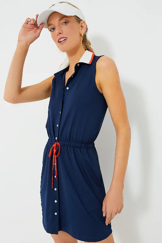 sleeveless petite dress -Navy Sleeveless Alcott Golf Dress