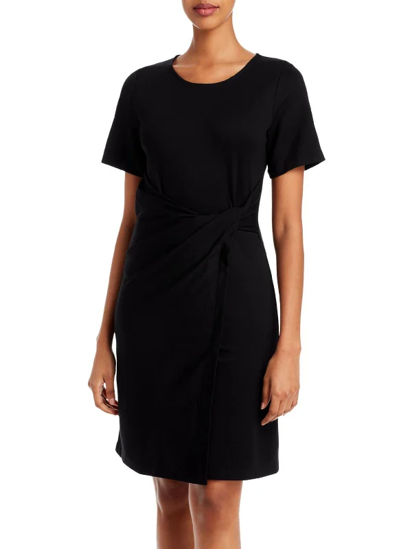 short sleeve contemporary dress -Maddy Womens Short Sleeve Short Wear to Work Dress