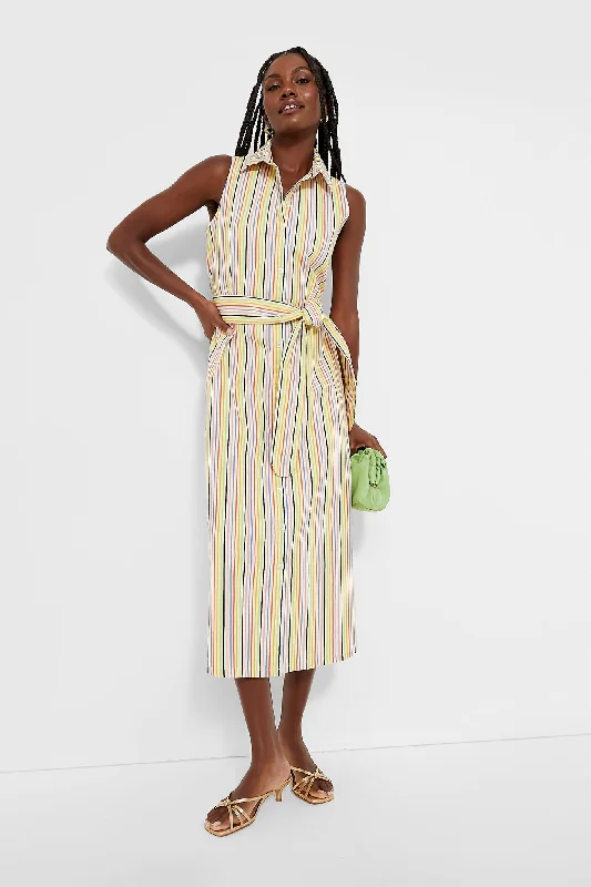 sleeveless sweater dress -Rainbow Stripe Sleeveless Riley Dress