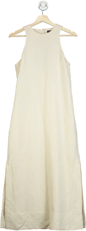 sleeveless fitted dress -Karen Millen Cream Sleeveless Dress UK 6