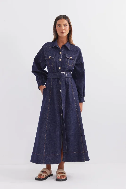 Ladies midi dress everyday -Cappella Shirt Midi