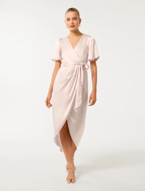 Ladies midi dress gradient -Carolina Satin Midi Dress