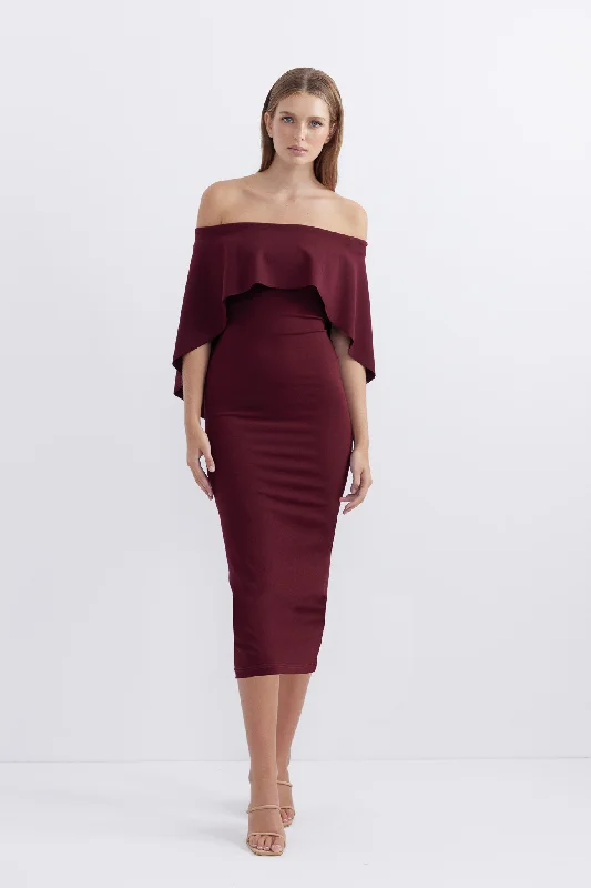 Ladies midi dress daywear -Composure Long Midi