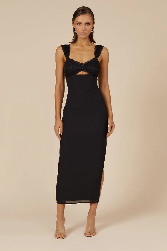 Ladies midi dress charity event -DINAH MIDI DRESS - BLACK