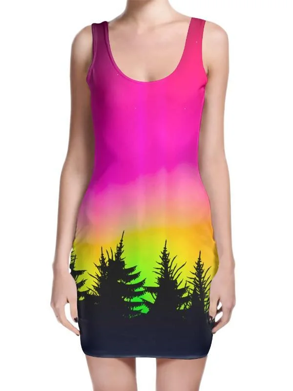 Women's mini dress tailored navy -Forest Galaxy Mini Dress