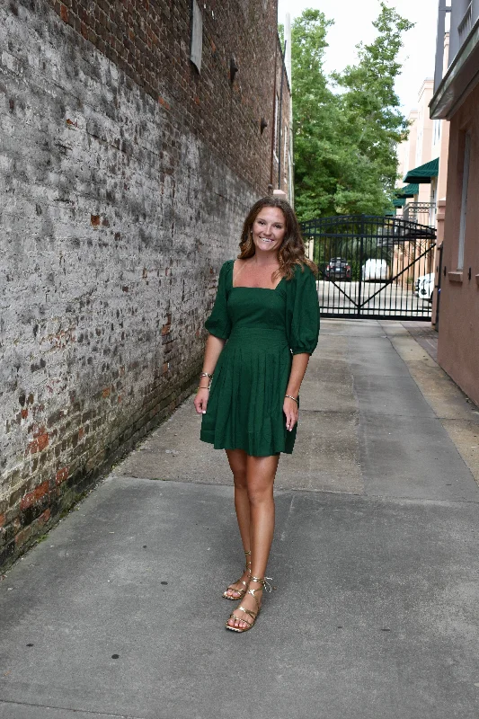 Women's mini dress everyday chic -Hope Mini Dress Emerald Green