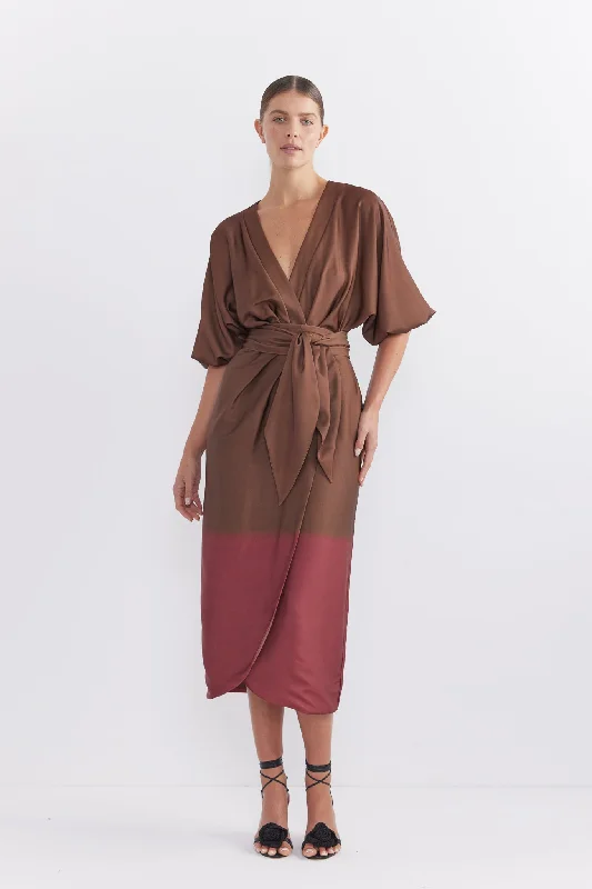 Ladies midi dress soft -Laney Wrap Midi