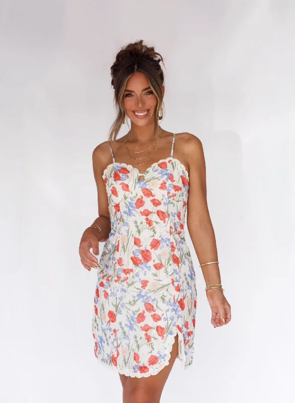 Women's mini dress dainty floral -Last Summer Mini Dress