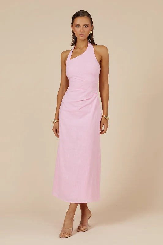 Ladies midi dress celebration -SAPHIRA LONG MIDI DRESS - BUBBLEGUM