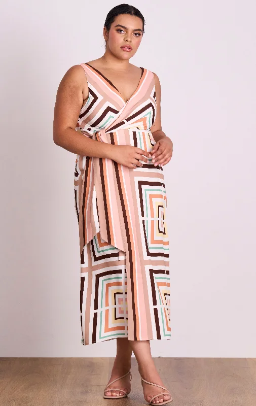 Ladies midi dress cozy -Vacay Wrap Midi