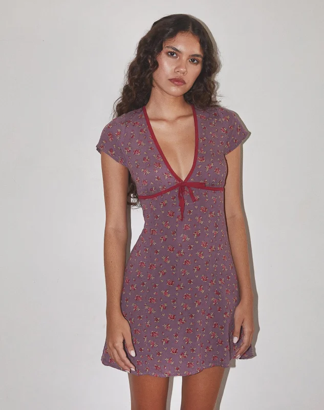 Women's mini dress soft coral -Vaiso Mini Dress in Flowing Rose Deep Purple