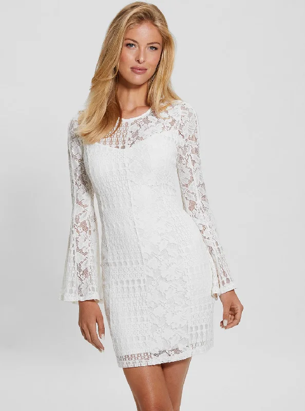 Women's mini dress summer dazzle -White Nicki Lace Mini Dress